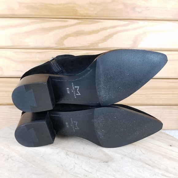 Marc Fisher 6.5 US Yandi Black Suede/Leather Ankle Boots Western Booties NEW - Picture 8 of 10
